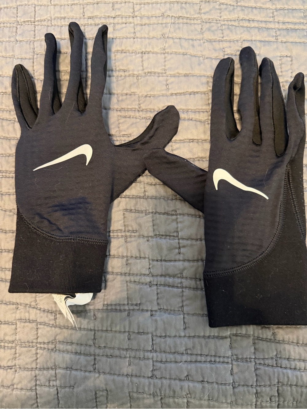 Nike Black Gloves with White Swoosh Logo